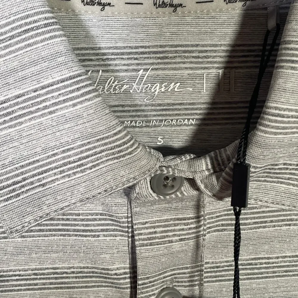 Walter Hagen Men's  performance 11 Golf Polo  grey/white small - Picture 3 of 8